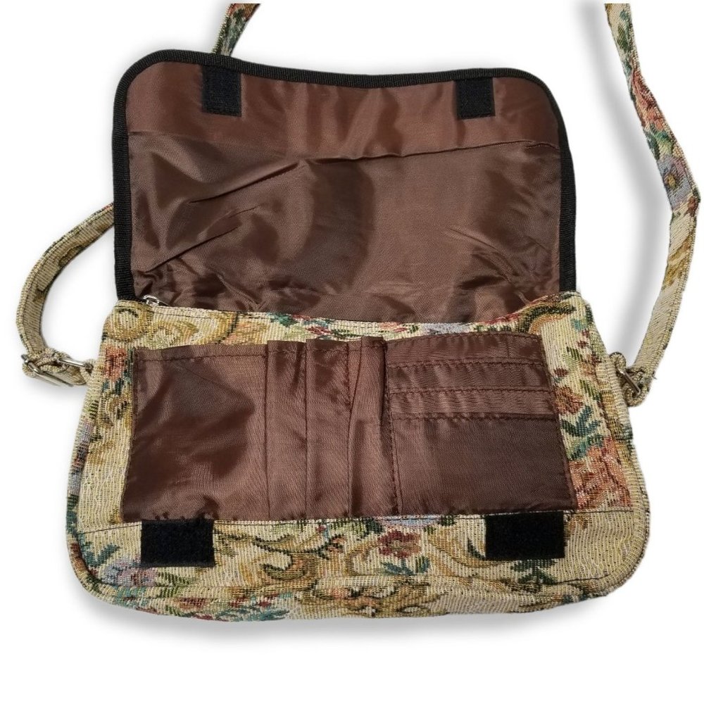 Floral Tapestry Shoulder Bag With Adjustable Strap FairyCore Nature CottageCore - Picture 9 of 10